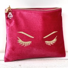 Lashes Hot Pink Velvet Make Up Bag